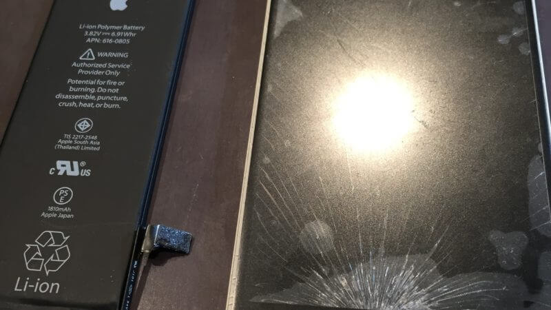 iphone6のガラス割れ修理とバッテリー交換を実施致しました！