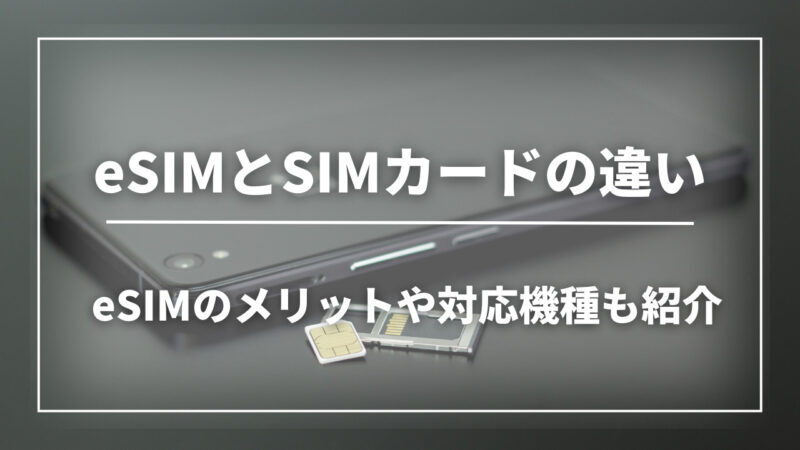 eSIMとは？SIMカードとどっちがいい？eSIMのメリットや活用方法をわかりやすく紹介